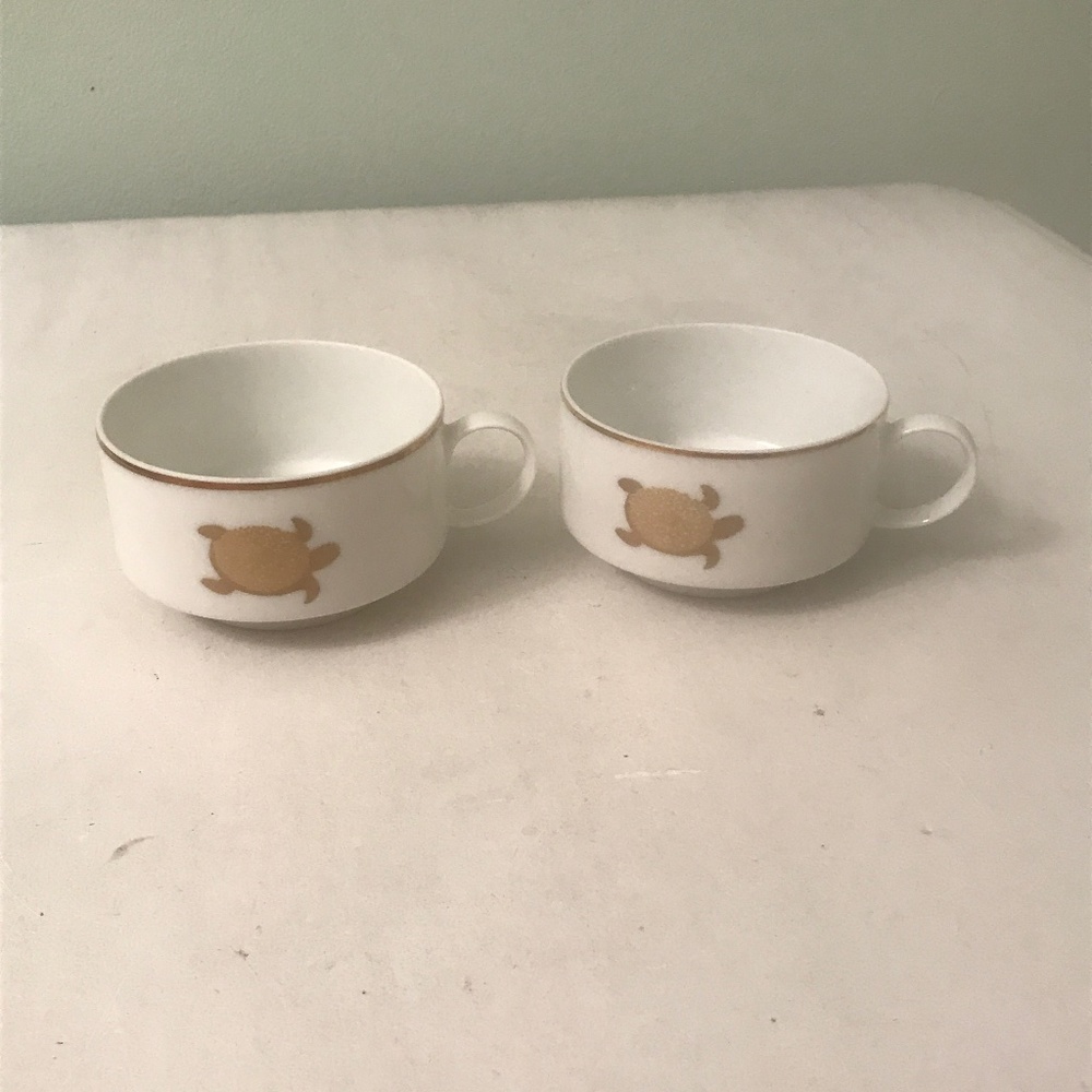 Vintage Rosenthal  2 Turtle Porcelain Demitasse Coffee Moka cups